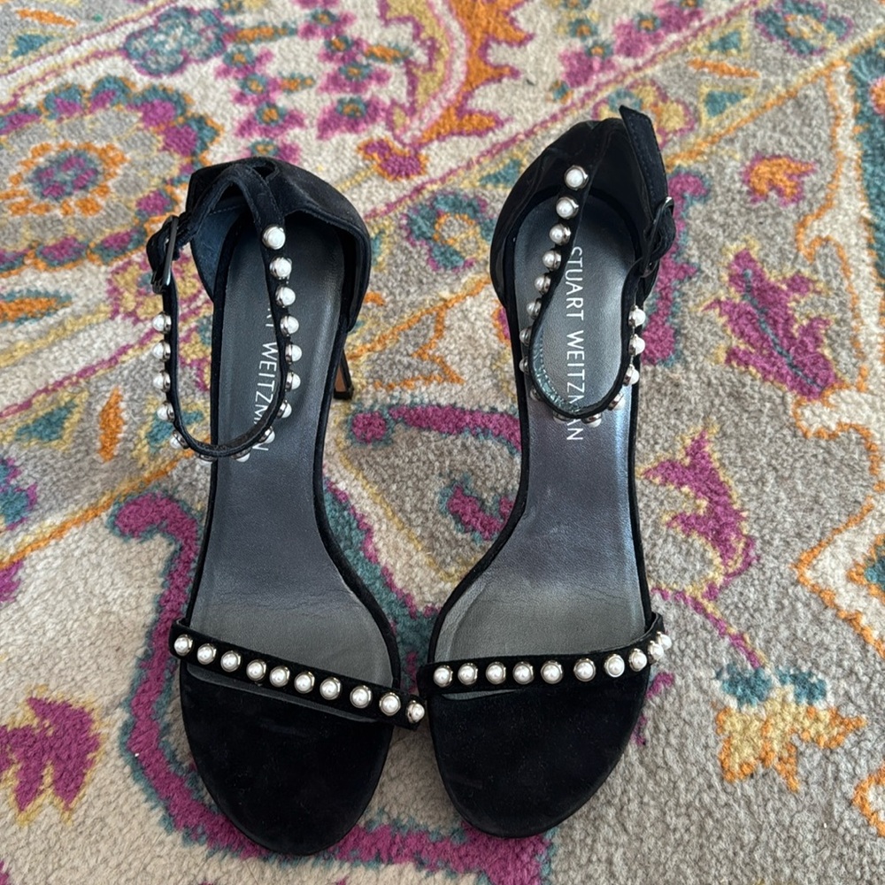Stuart Weitzman Pearl Studded Heels